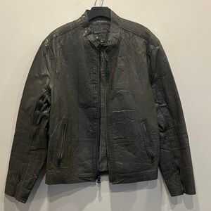 John Varvatos Gray Leather Jacket